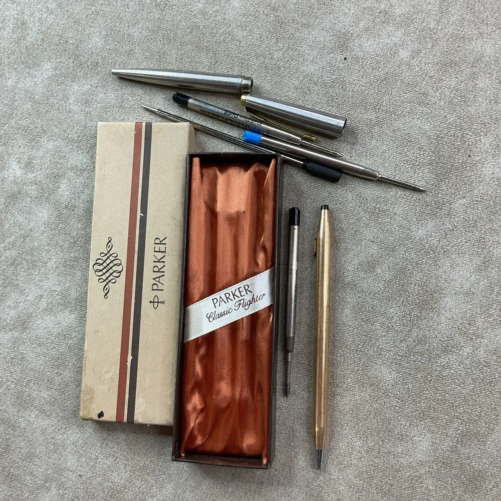 Vintage Parker Classic Flighter GT Cap Action Ball Pen Brass‎